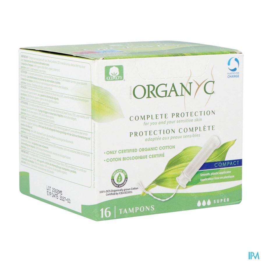 Organyc Tampon Compact Super Bio Katoen 16