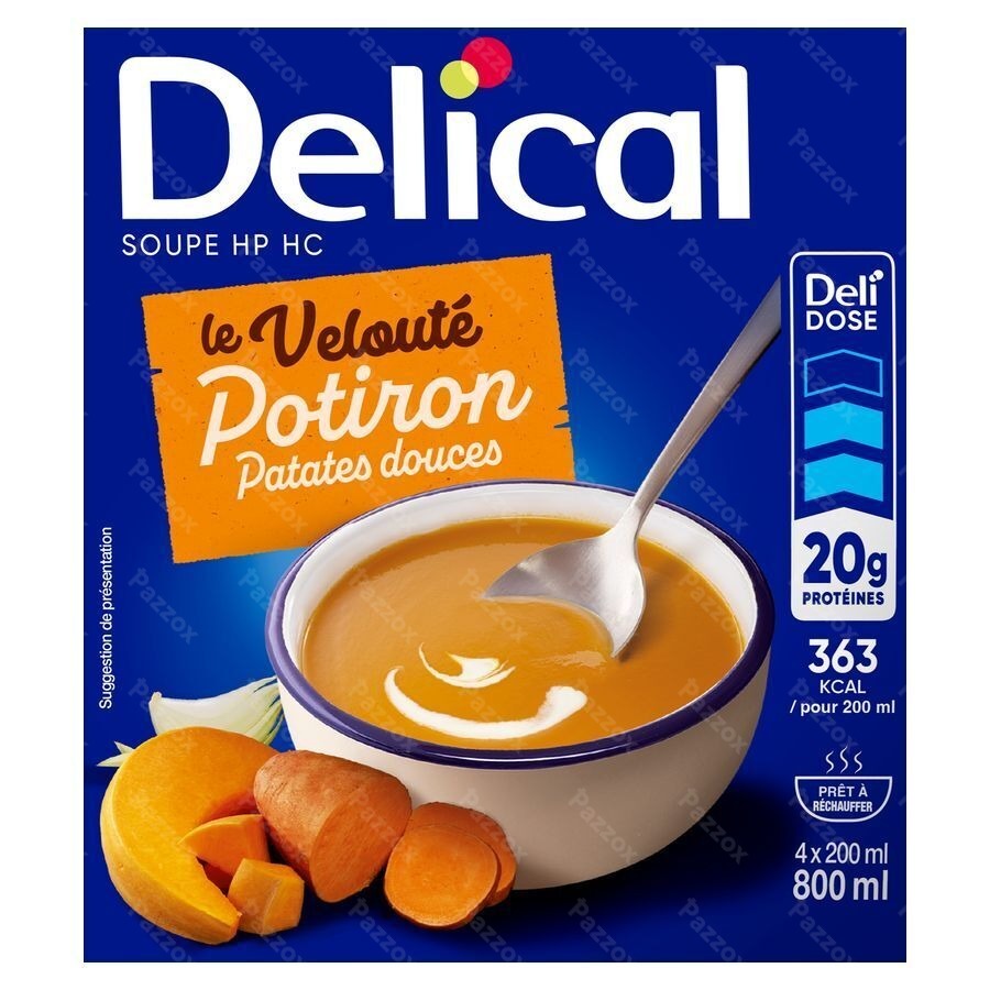 Delical Soep Pompoen Zoete Aardappel en Room 4x200ml