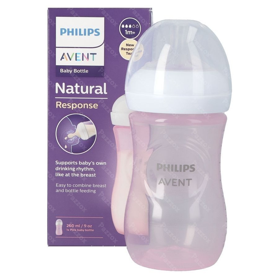 Avent Natural Response 3.0 Biberon 260 ml Rose