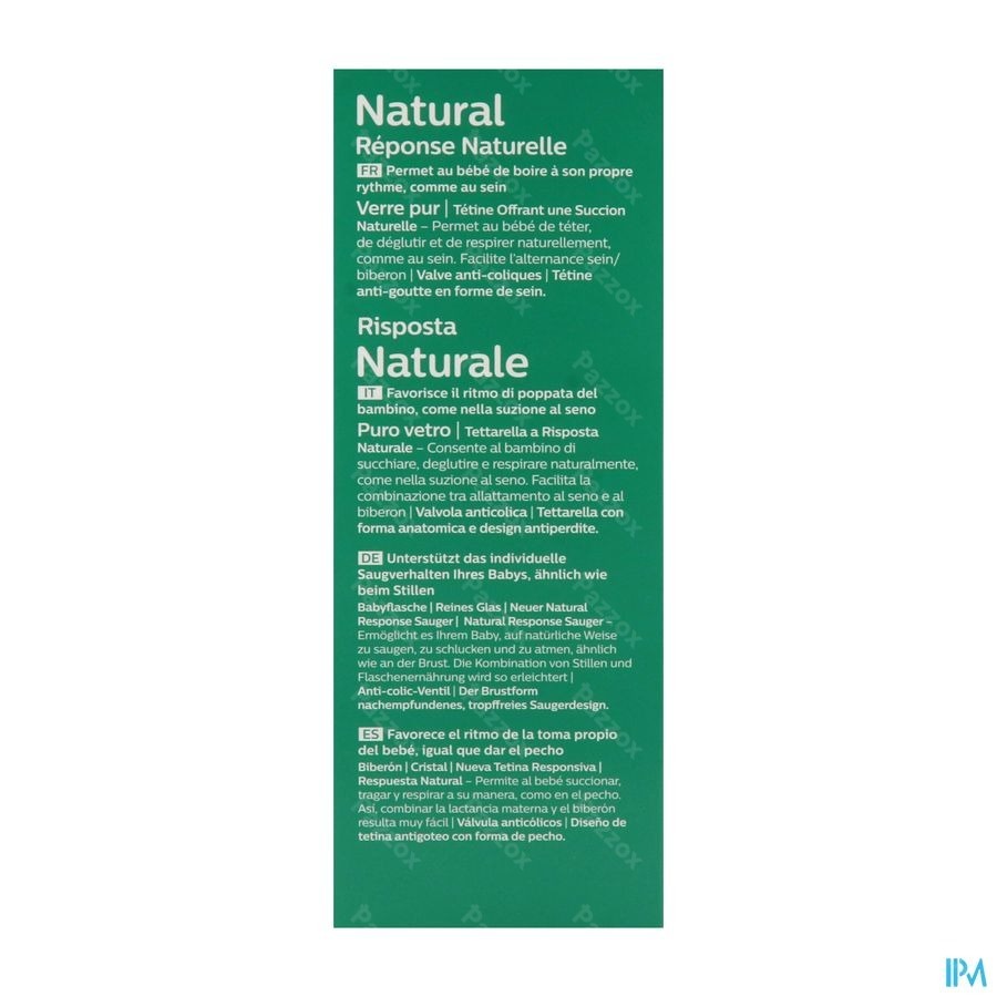 Avent Natural Response 3.0 Biberon 240 ml Verre