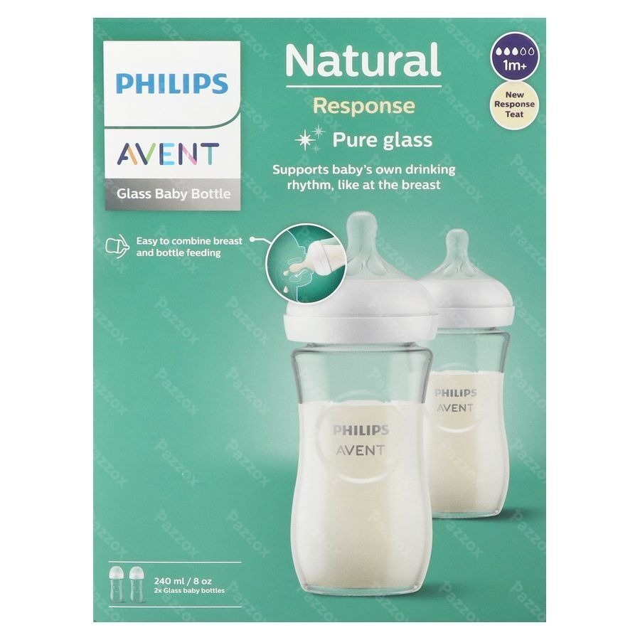 Avent Natural Response 3.0 Zuigfles Duo 2x240ml Glas