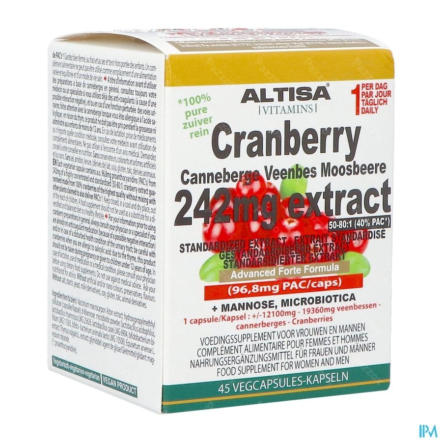 Altisa Cranberry 242mg Extrait Advanced V-caps 45