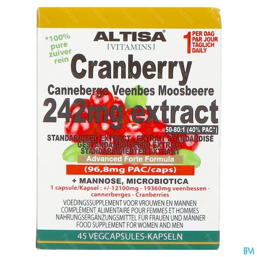 Altisa Cranberry 242mg Extrait Advanced V-caps 45