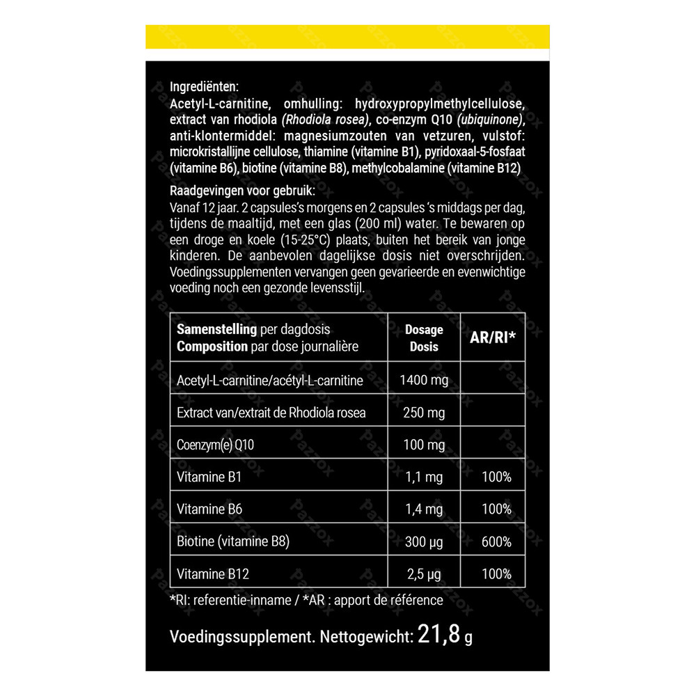 Tonixx Gold Energie en Geestelijke Prestaties 40 Capsules