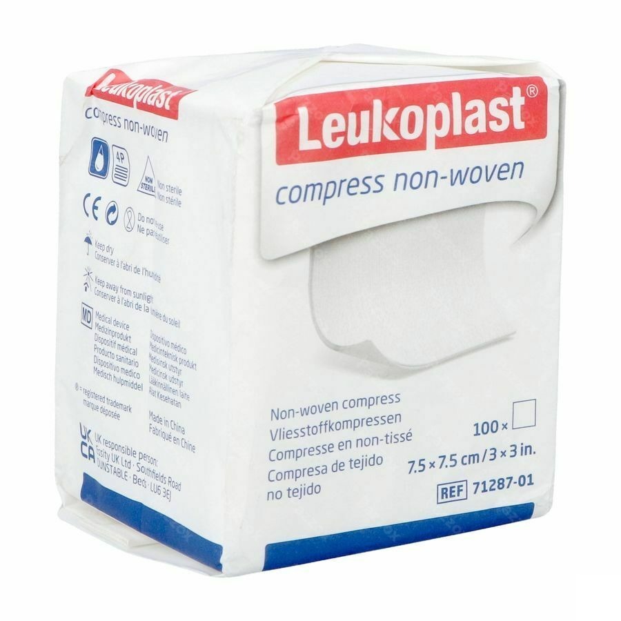 Leukoplast Compress N/woven N/st. 7,5cmx7,5cm 100