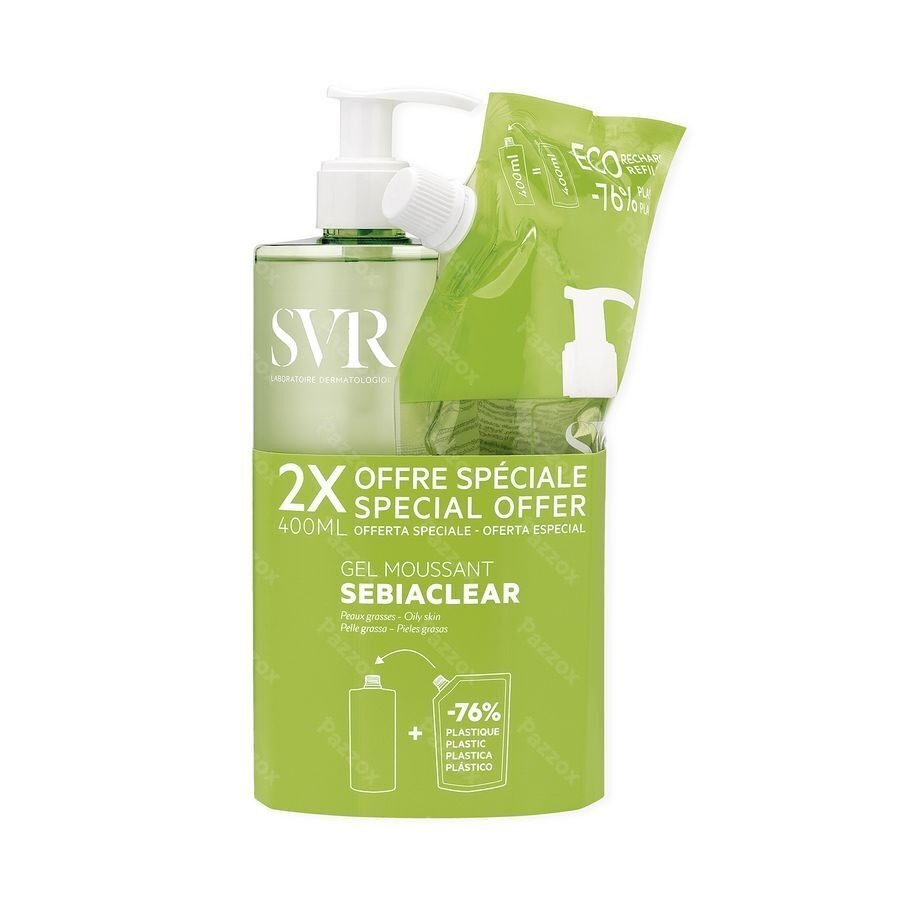 SVR Sebiaclear Schuimende Reinigingsgel 400ml + Navulling 400ml