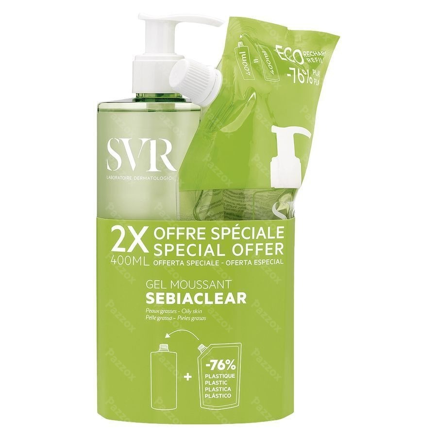 SVR Sebiaclear Schuimende Reinigingsgel 400ml + Navulling 400ml