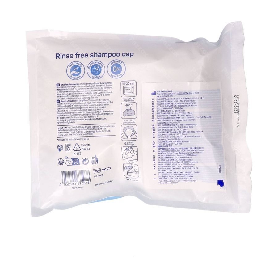 Molicare Skin Rinse Free Shampoo Cap 1 9950770