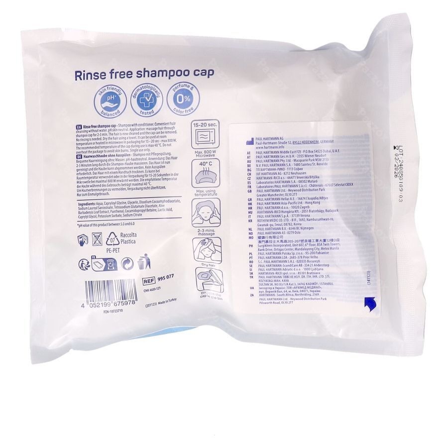 Molicare Skin Rinse Free Shampoo Cap 1 9950770