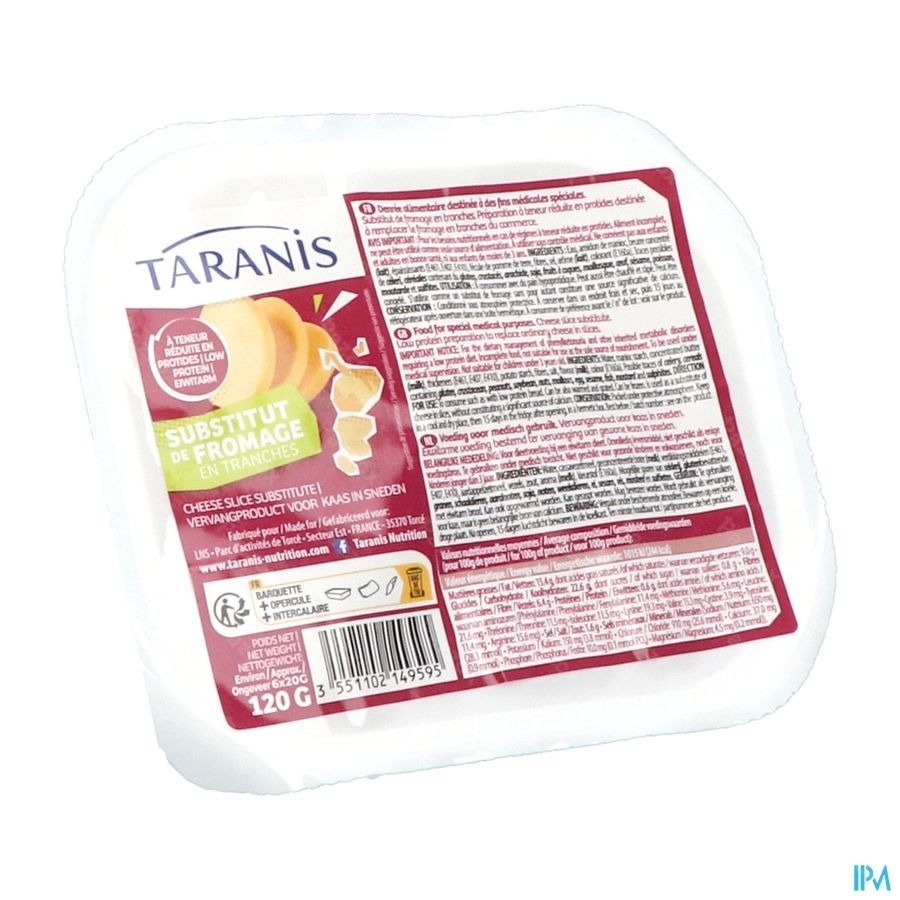 Taranis Vervangproduct Kaas Sneden 120g