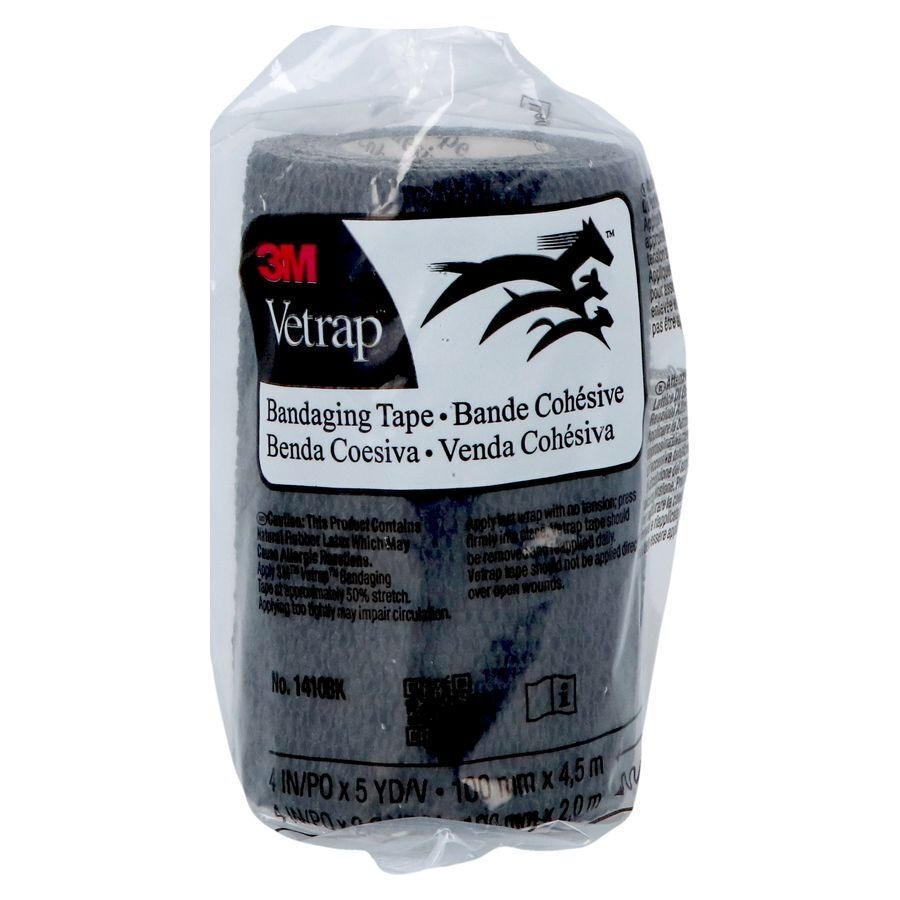 3m Vetrap Noir Bande Contention Elast. 10cmx450cm
