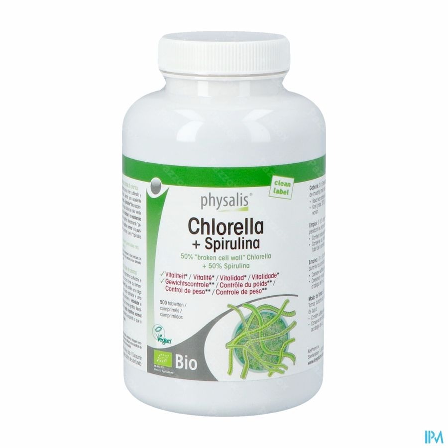 Physalis Chlorella + Spirulina 500mg Comp 500