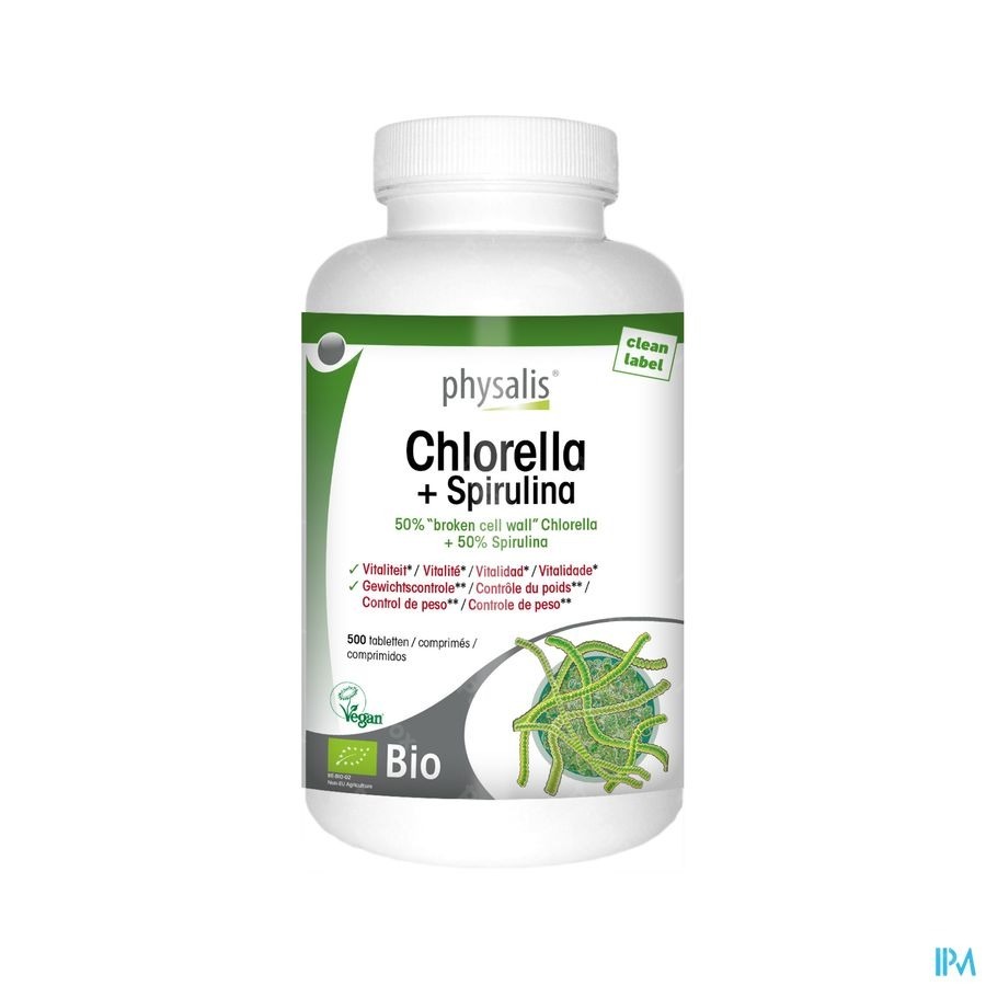 Physalis Chlorella + Spirulina 500mg Comp 500