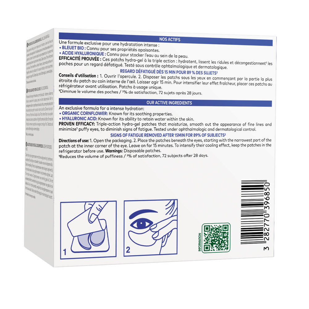 Klorane Visage Bleuet Bio Patch Liss.hydro-gel 7x2