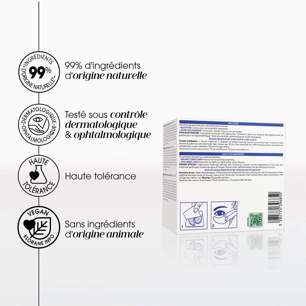 Klorane Visage Bleuet Bio Patch Liss.hydro-gel 7x2