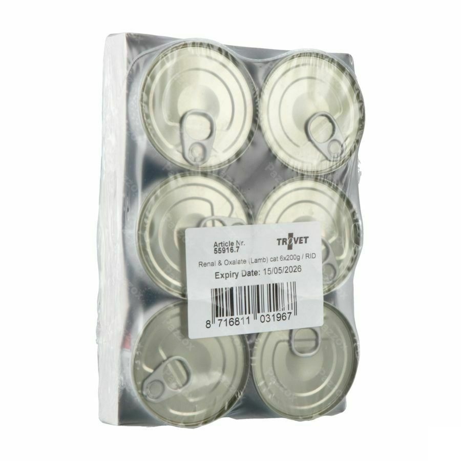 Trovet Rid Renal & Oxalate Chat Lamb 6x200g Vmd