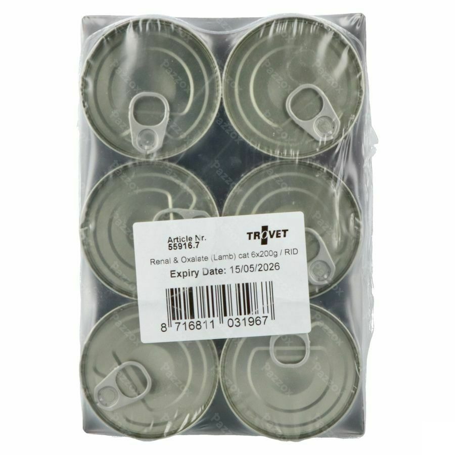 Trovet Rid Renal & Oxalate Chat Lamb 6x200g Vmd