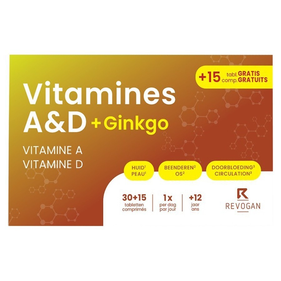 Revogan Nutritic Vitamines A&D+Ginkgo 30+15 Comprimés