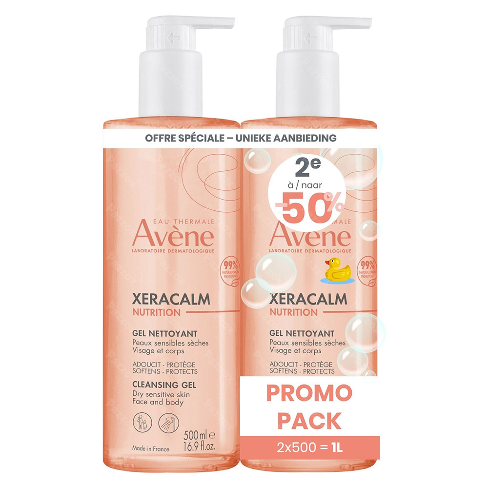 Avène Xeracalm Nutrition Reinigingsgel DUO 2x500ml (2de -50%)