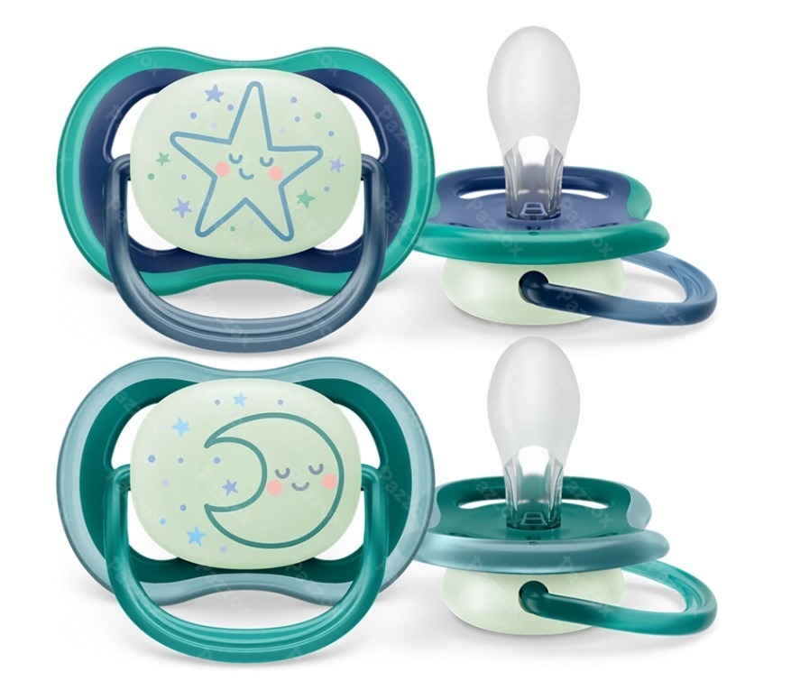 Philips Avent Sucette +6m Air Night SCF376/13 2 pièces