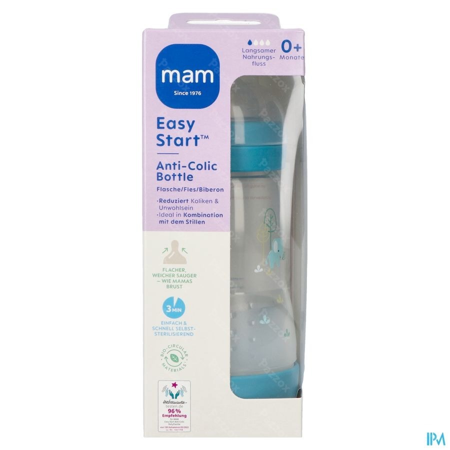 Mam Biberon Easy Start A/colique Matt Bleu 260ml