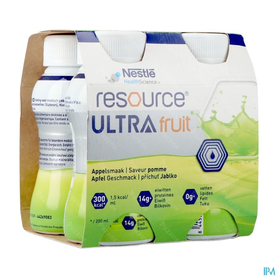Resource Ultra Fruit Appelsmaak 4x200ml