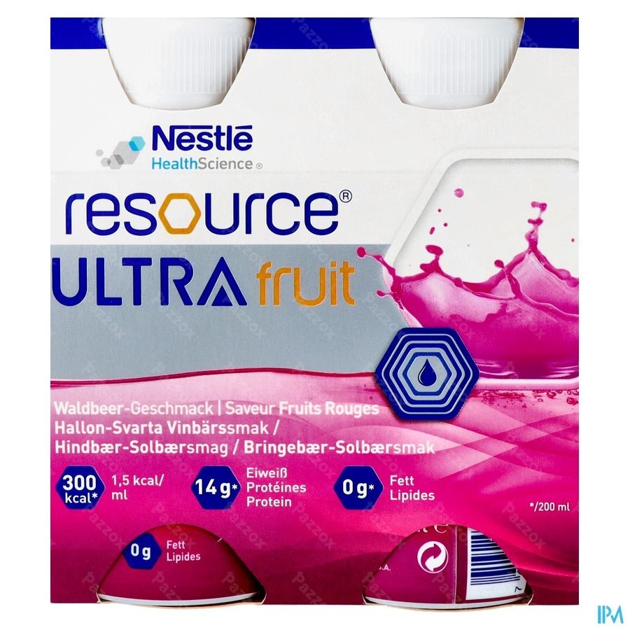 Resource Ultra Fruit Rode Vruchtensmaak 4x200ml