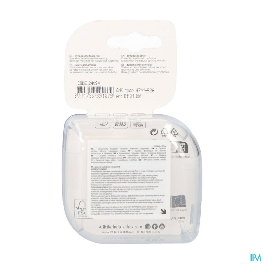 Difrax Fopspeen Dynamic Newborn Babyshower Blue 2