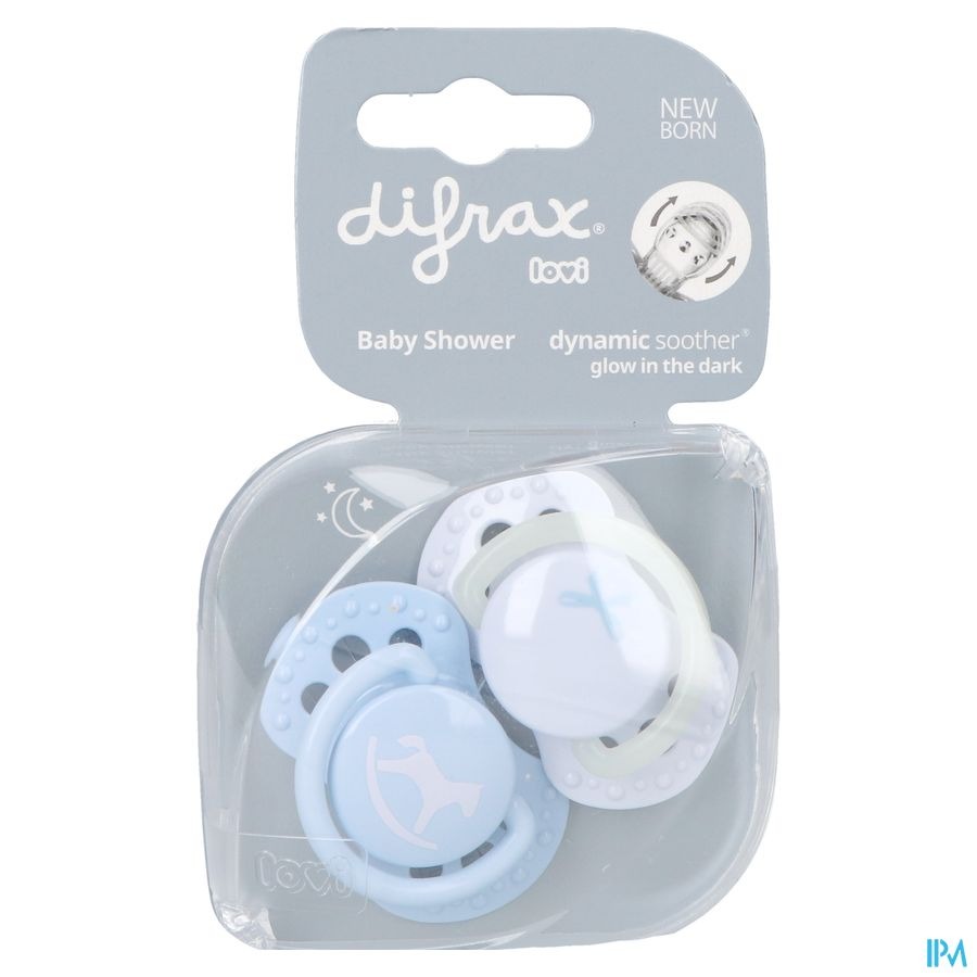 Difrax Fopspeen Dynamic Newborn Babyshower Blue 2