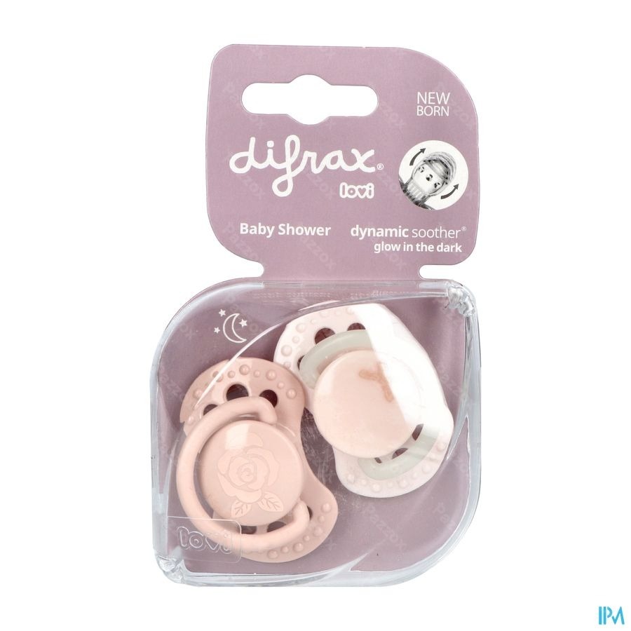 Difrax Fopspeen Dynamic Newborn Babyshower Pink 2