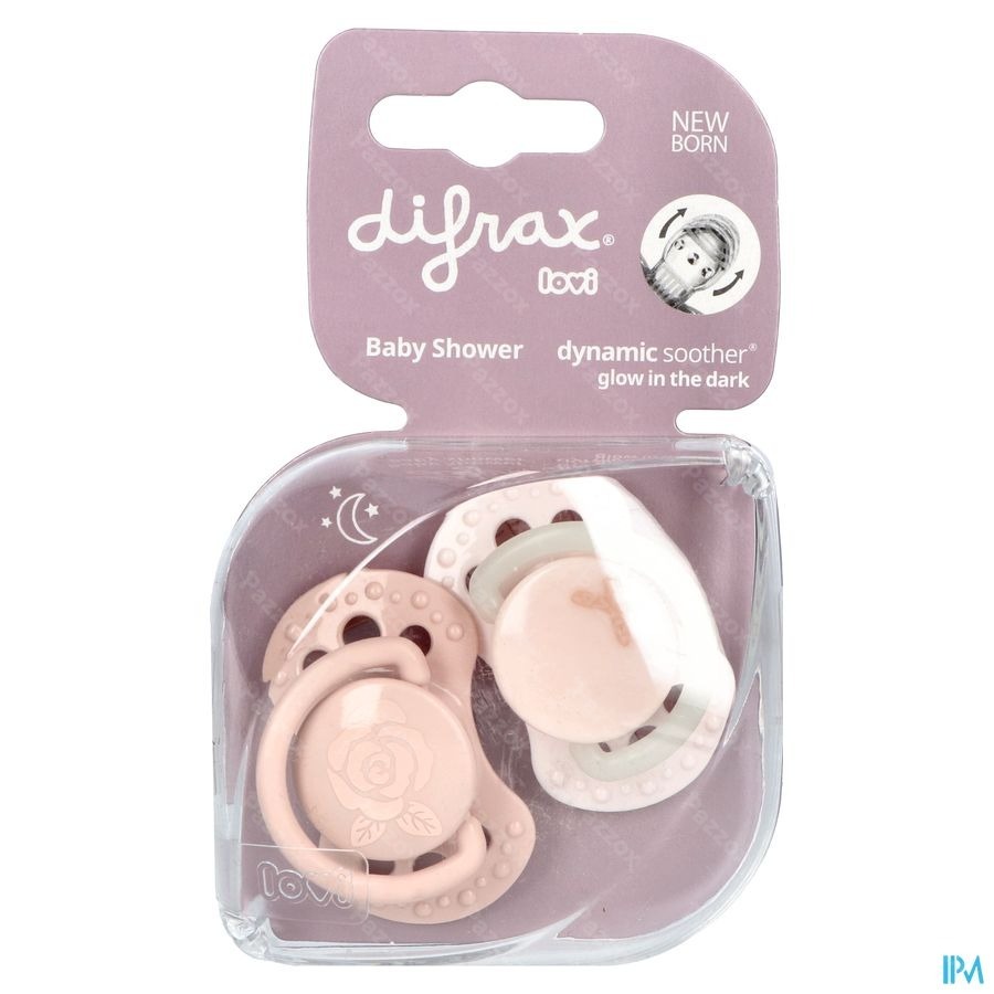 Difrax Fopspeen Dynamic Newborn Babyshower Pink 2