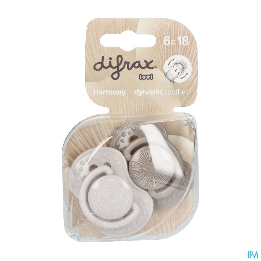 Difrax Fopspeen Dynamic Harmony l.&d.grey 6-18m 2