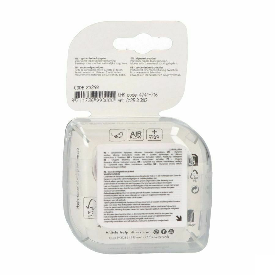 Difrax Fopspeen Dynamic Botanic Pink&purple 3m+ 2