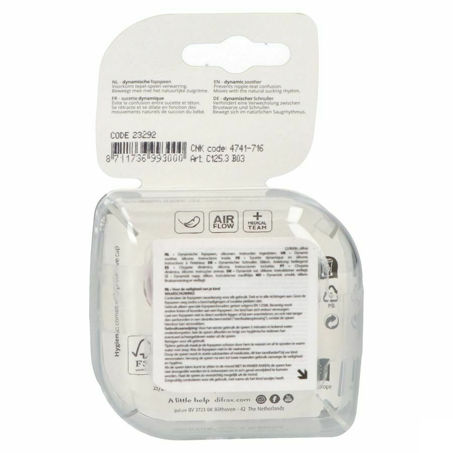 Difrax Fopspeen Dynamic Botanic Pink&purple 3m+ 2