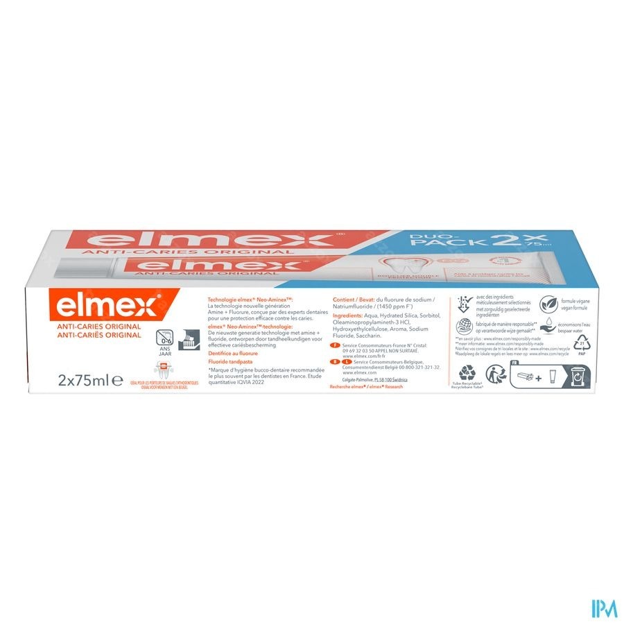 Elmex Anti-Cariës Tandpasta Duopack 2x75ml