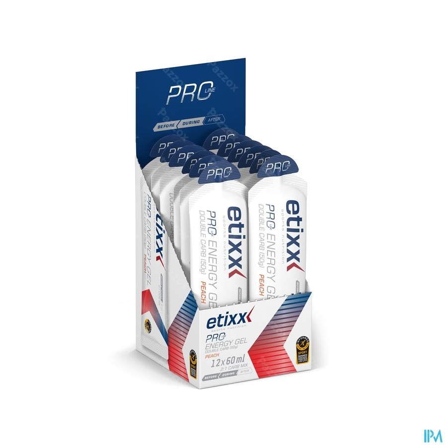 Etixx Double Carb Energy Gel Pro Line Peach 12x60ML