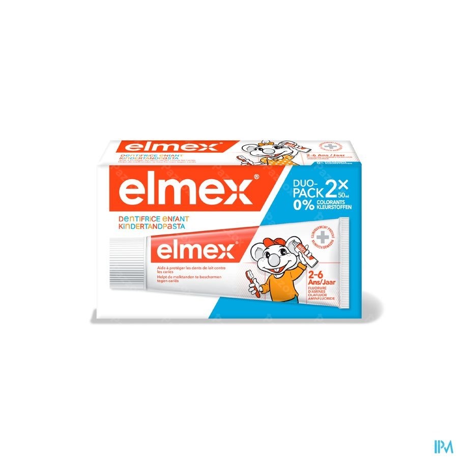 Elmex Dentifrice Enfant 2-6 Ans 2x50ml