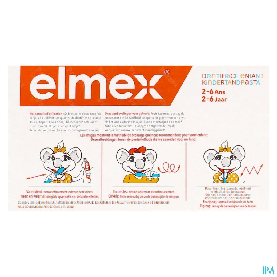 Elmex Dentifrice Enfant 2-6 Ans 2x50ml