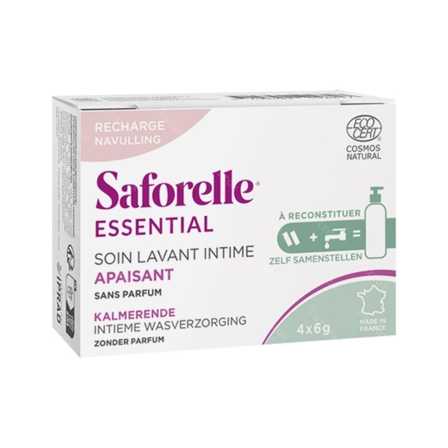 Saforelle Essential Soin Lavante Intime Recharge 4x6g