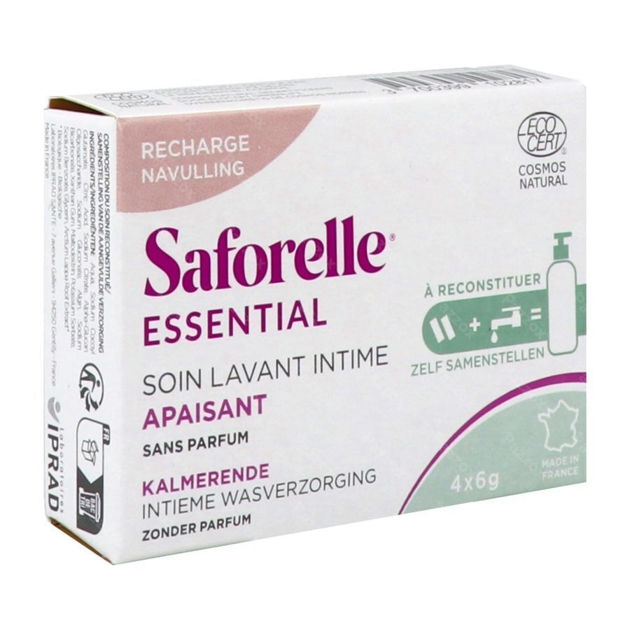 Saforelle Essential Soin Lavante Intime Recharge 4x6g