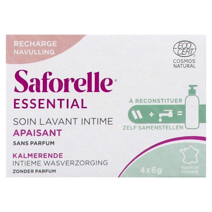 Saforelle Essential Soin Lavante Intime Recharge 4x6g