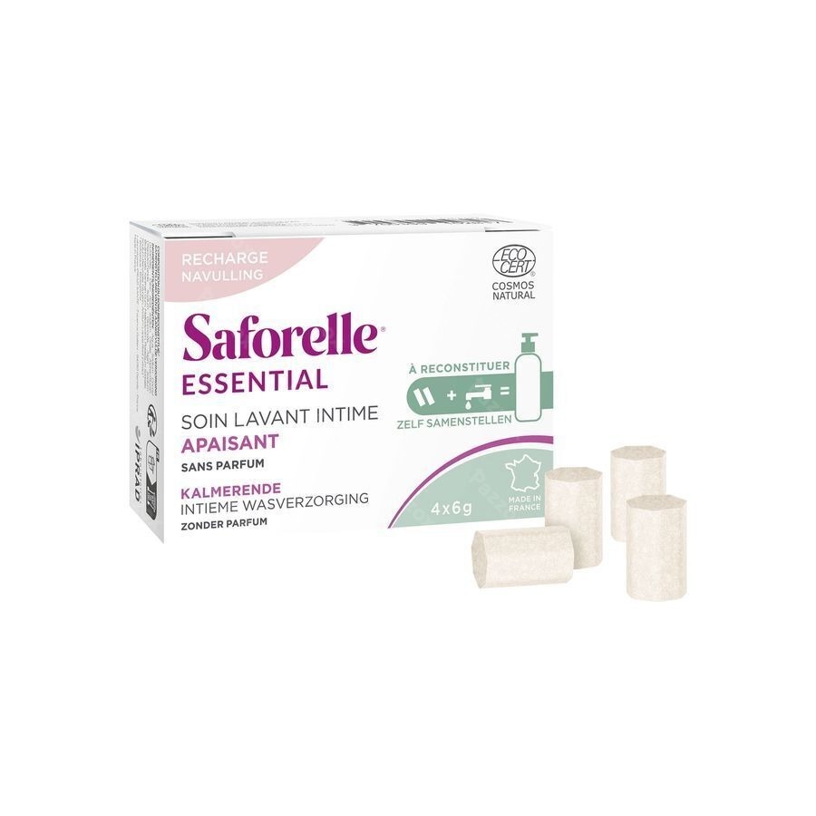 Saforelle Essential Soin Lavante Intime Recharge 4x6g