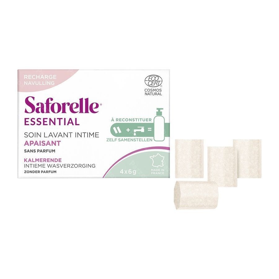 Saforelle Essential Soin Lavante Intime Recharge 4x6g