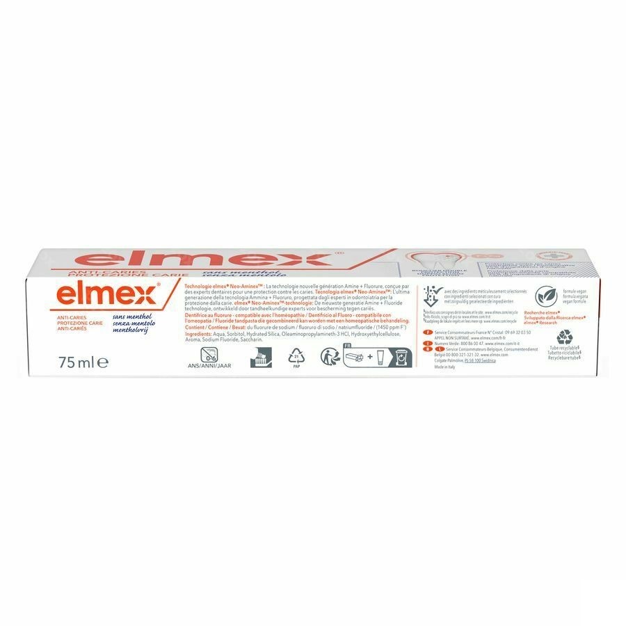Elmex Anti-Cariës Sans Menthol Dentifrice 75ml