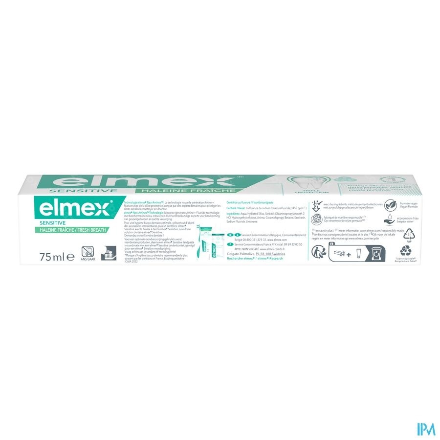 Elmex Sensitive Dentifrice Haleine Fraiche 75ml
