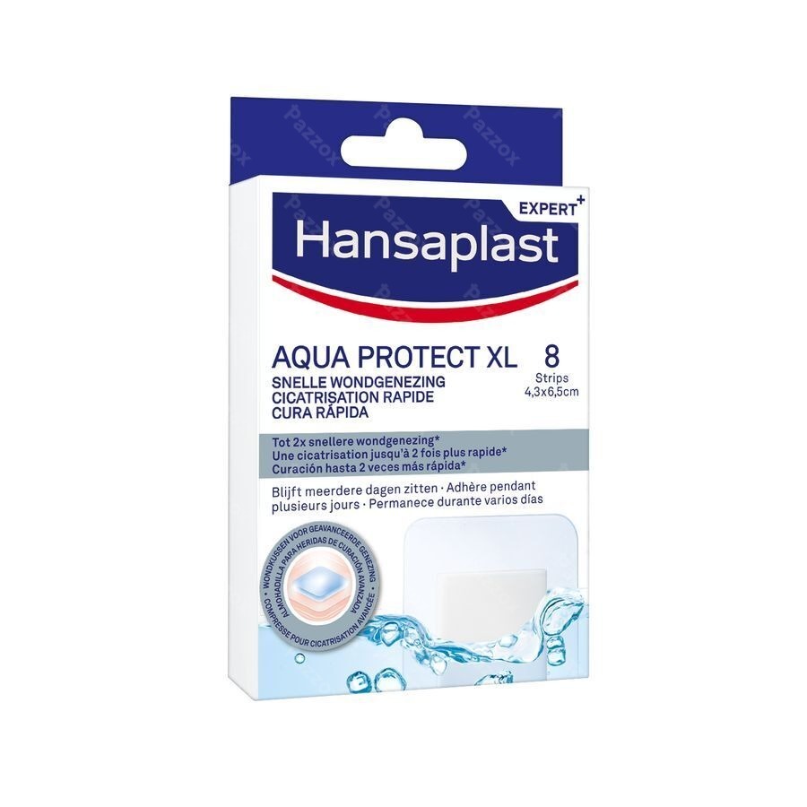 Hansaplast Aqua Protect XL Snelle Wondgenezing 8 Strips