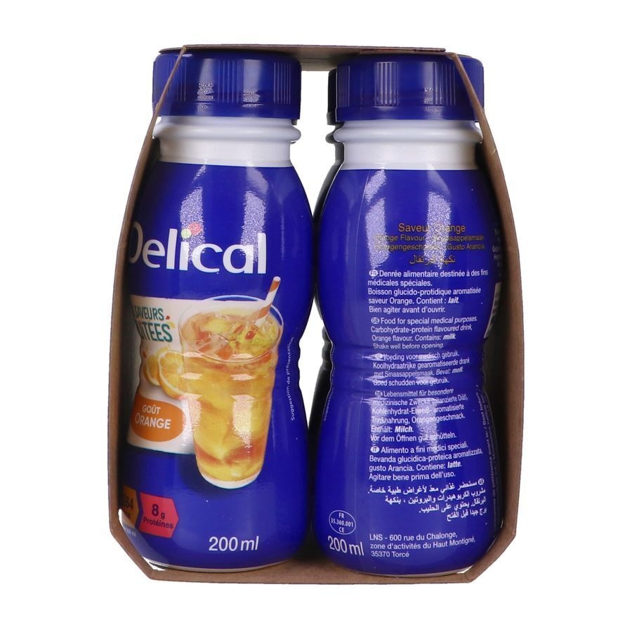 Delical Boisson Fruitee Orange 4x200ml
