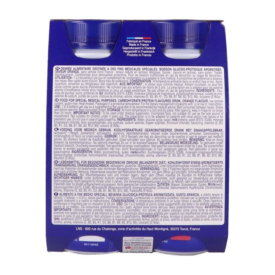 Delical Boisson Fruitee Orange 4x200ml