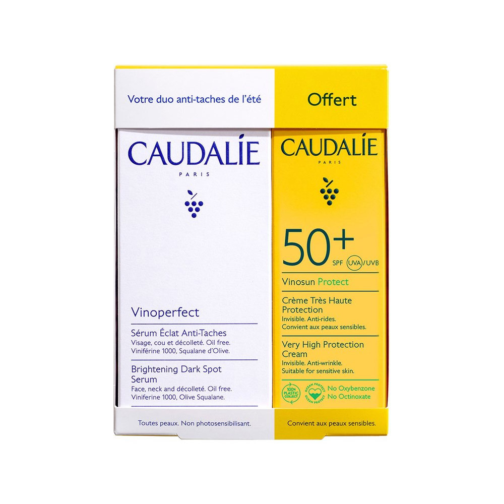 Caudalie Coffret Serum Vinoperfect + Vinosun SPF50 20ml Gratuit