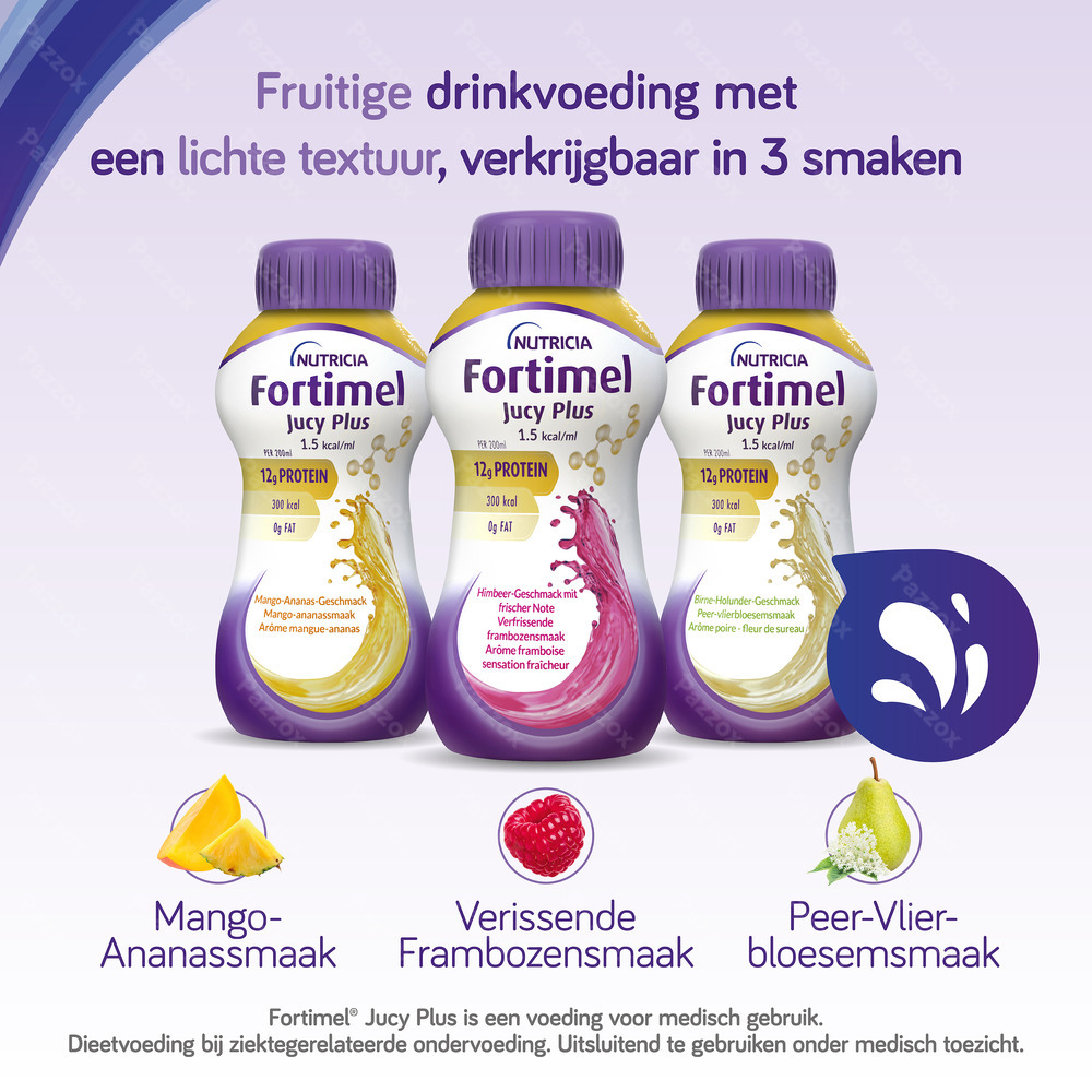 Fortimel Jucy Plus Peer Vlierbloesem 4 x 200ml 